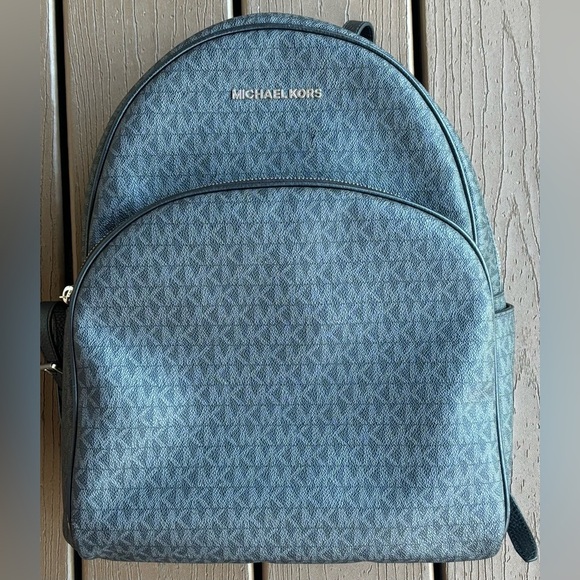 Michael Kors Abbey Large Black Logo Backpack - Picture 1 of 7